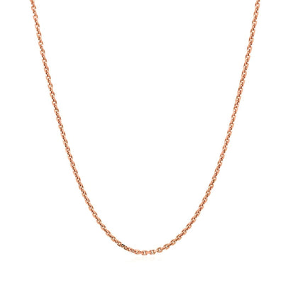 14k Rose Gold Diamond Cut Cable Link Chain 1.3mm | Richard Cannon Jewelry