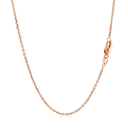 14k Rose Gold Diamond Cut Cable Link Chain 1.3mm | Richard Cannon Jewelry