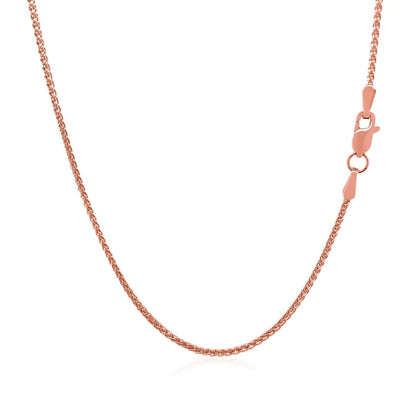 14k Rose Gold Diamond Cut Round Wheat Chain 1.1mm | Richard Cannon Jewelry