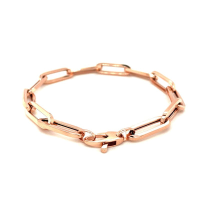 14K Rose Gold Extra Wide Paperclip Chain Bracelet | Richard Cannon Jewelry