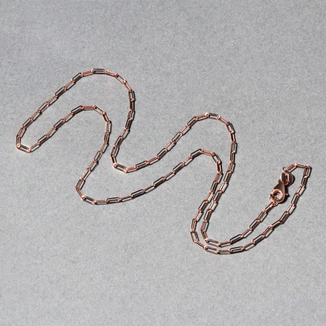 14K Rose Gold Fine Paperclip Chain (1.50 mm) | Richard Cannon Jewelry