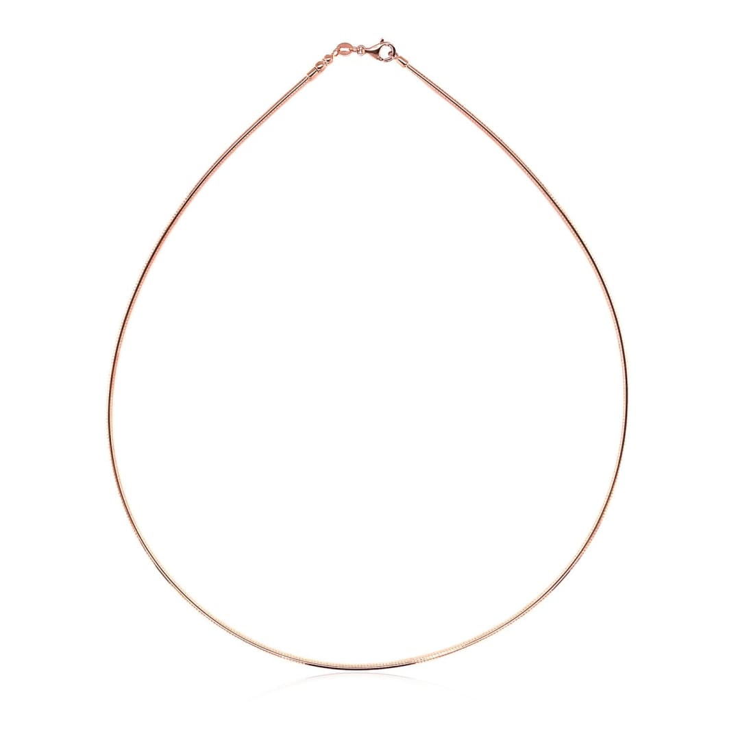 14k Rose Gold Necklace in a Round Omega Chain Style | Richard Cannon Jewelry