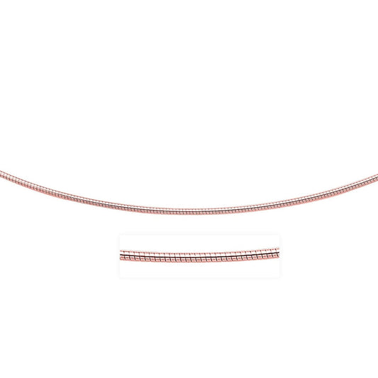 14k Rose Gold Necklace in a Round Omega Chain Style | Richard Cannon Jewelry