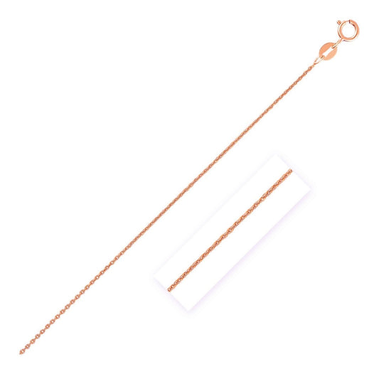 14k Rose Gold Oval Cable Link Chain 0.85mm | Richard Cannon Jewelry