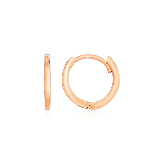 14k Rose Gold Petite Polished Round Hoop Earrings | Richard Cannon Jewelry