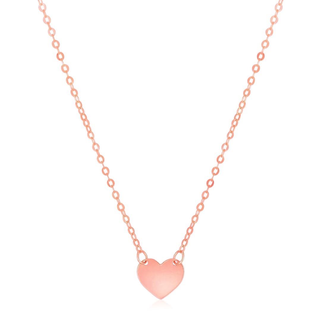 14k Rose Gold Polished Mini Heart Necklace | Richard Cannon Jewelry