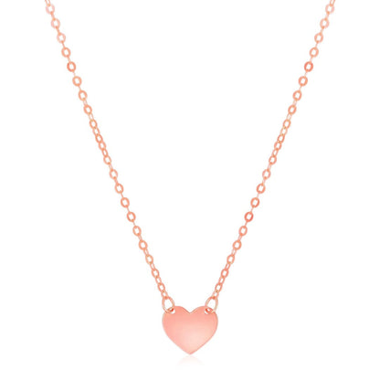 14k Rose Gold Polished Mini Heart Necklace | Richard Cannon Jewelry