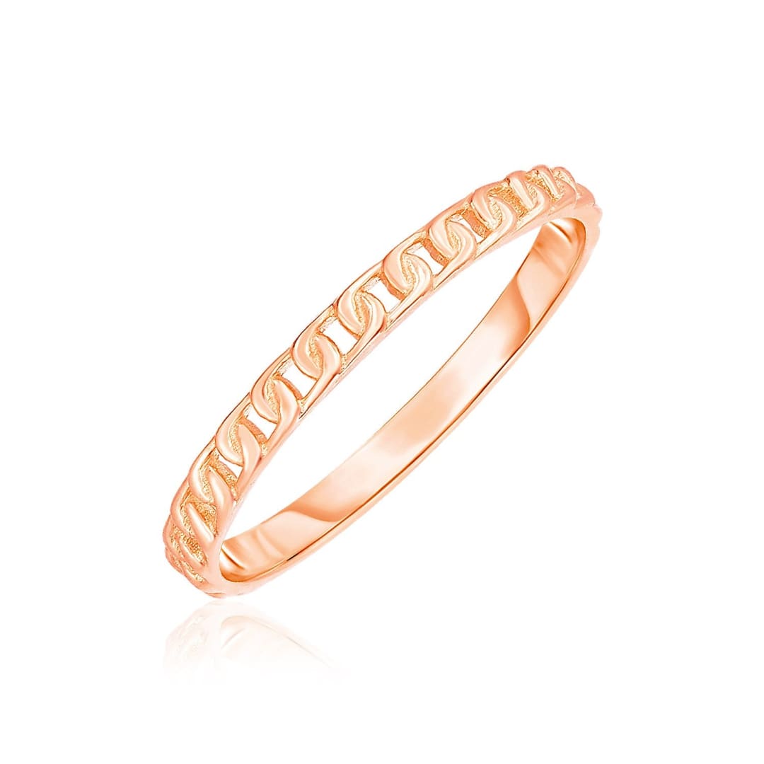 14k Rose Gold Ring with Bead Texture | Richard Cannon Jewelry