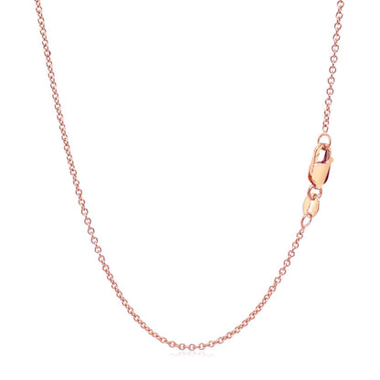 14k Rose Gold Round Cable Link Chain 1.3mm | Richard Cannon Jewelry