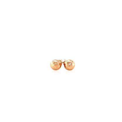14k Rose Gold Round Faceted Style Stud Earrings | Richard Cannon Jewelry