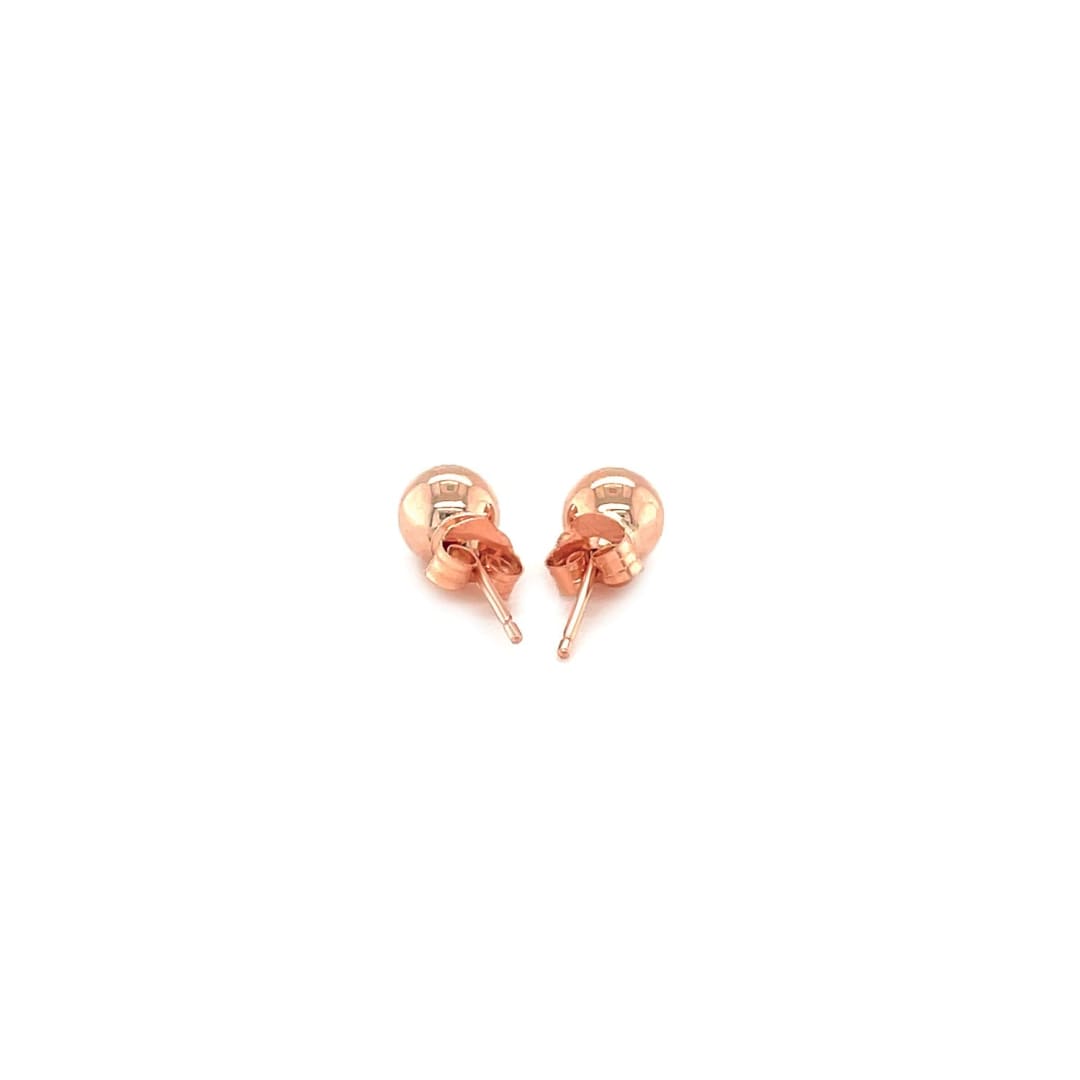 14k Rose Gold Round Stud Earrings (5.0 mm) | Richard Cannon Jewelry