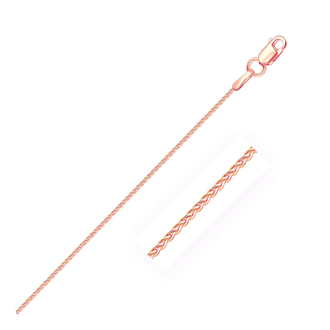 14k Rose Gold Round Wheat Chain 1.0mm | Richard Cannon Jewelry