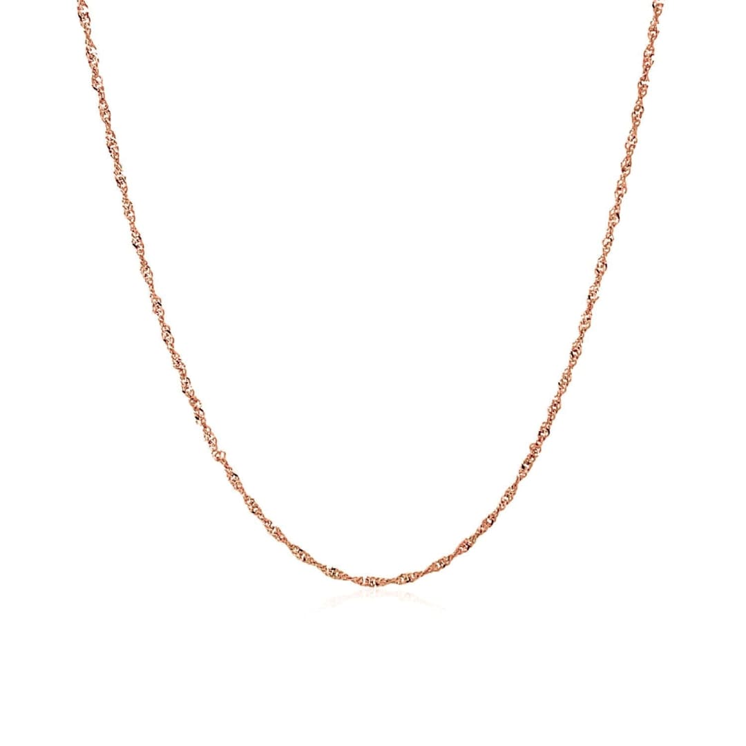 14k Rose Gold Singapore Chain 1.0mm | Richard Cannon Jewelry