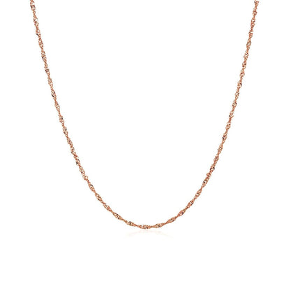 14k Rose Gold Singapore Chain 1.0mm | Richard Cannon Jewelry