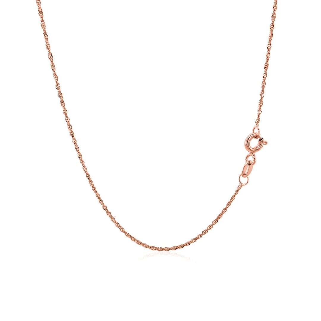 14k Rose Gold Singapore Chain 1.0mm | Richard Cannon Jewelry
