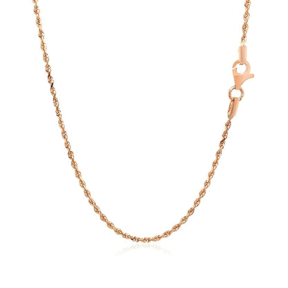 14k Rose Gold Solid Diamond Cut Rope Chain 1.5mm | Richard Cannon Jewelry