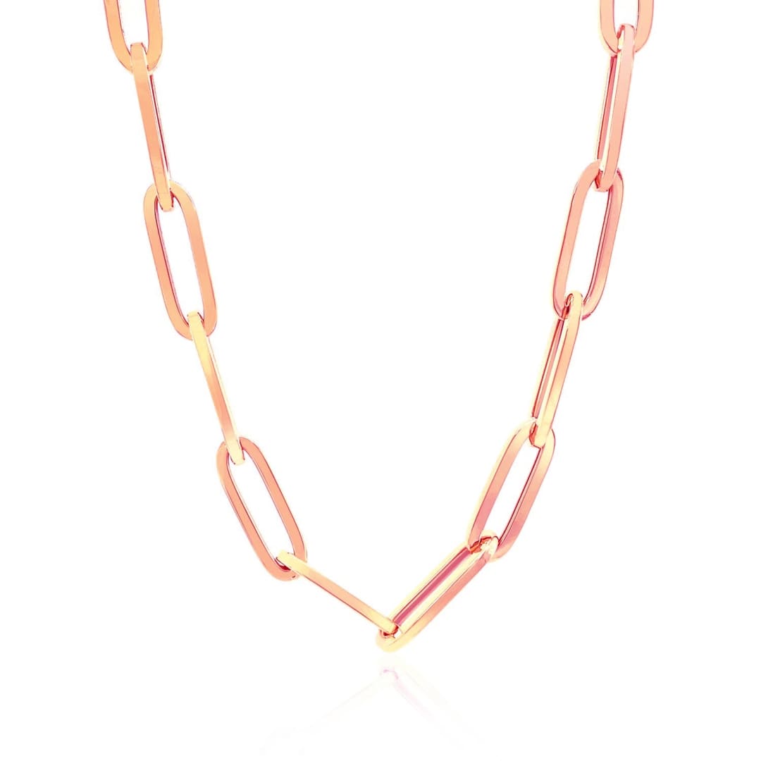 14K Rose Gold Wide Paperclip Chain (6.1mm) | Richard Cannon Jewelry