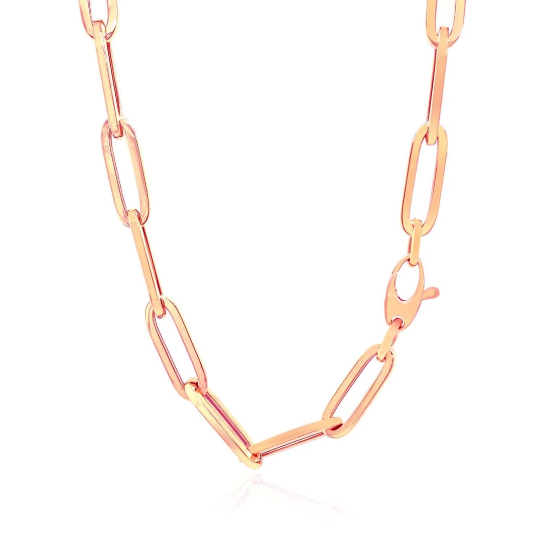 14K Rose Gold Wide Paperclip Chain (6.1mm) | Richard Cannon Jewelry