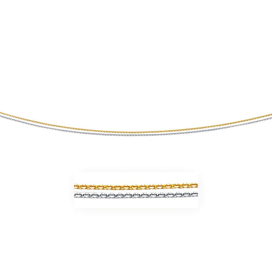 14k Two-Tone Double Strand Cable Pendant Chain 1.1mm | Richard Cannon Jewelry