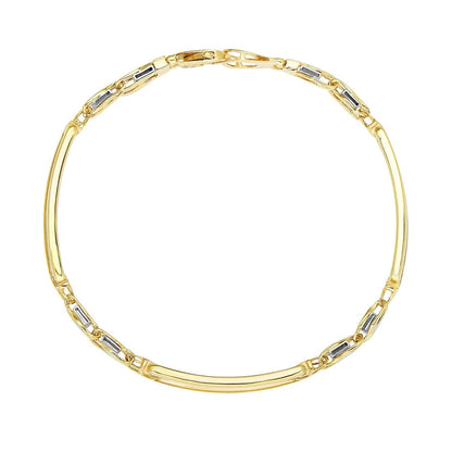 14k Two-Tone Gold Fancy Bar Style Men’s Bracelet with Curved Connectors | Richard