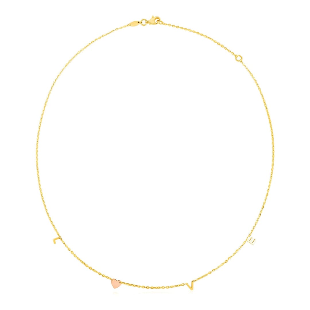 14k Two Tone Gold Love Necklace | Richard Cannon Jewelry