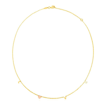 14k Two Tone Gold Love Necklace | Richard Cannon Jewelry