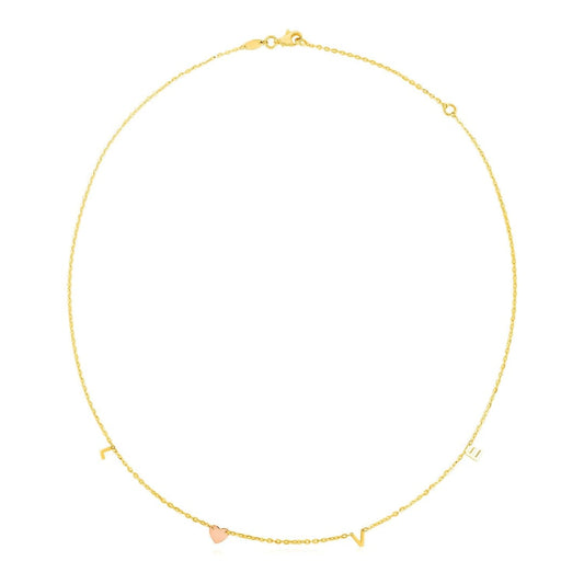 14k Two Tone Gold Love Necklace | Richard Cannon Jewelry