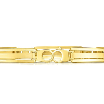 14k Two-Tone Gold Men’s Bracelet with Fancy Bar Links | Richard Cannon Jewelry