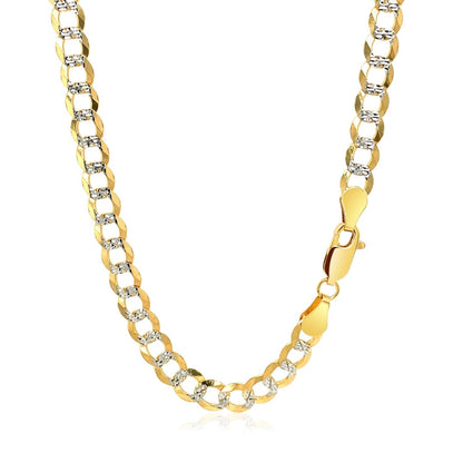14k Two Tone Gold Pave Curb Chain (5.70 mm) | Richard Cannon Jewelry