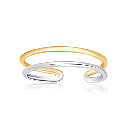 14k Two-Tone Gold Toe Ring with a Fancy Open Wire Style | Richard Cannon Jewelry