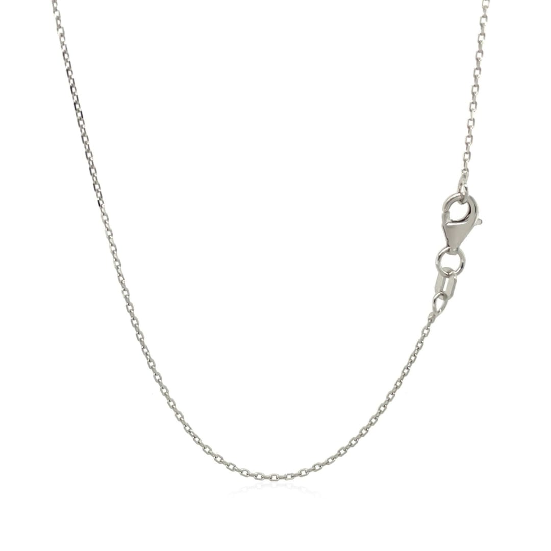 14k White Diamond Cut Cable Link Chain 0.8mm | Richard Cannon Jewelry