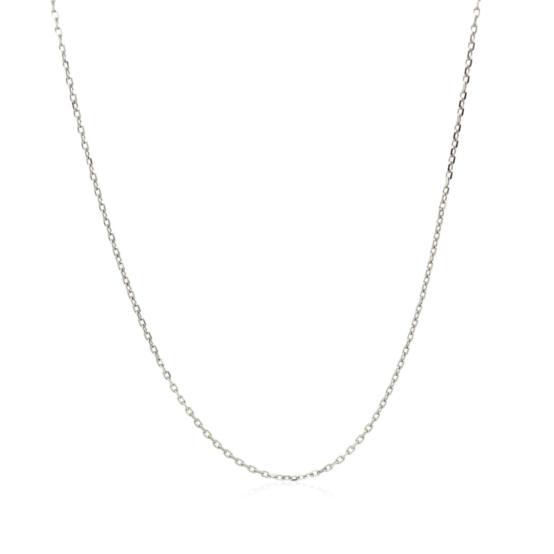 14k White Diamond Cut Cable Link Chain 0.8mm | Richard Cannon Jewelry