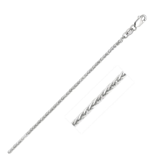 14k White Gold 1.8mm Square Wheat Chain | Richard Cannon Jewelry