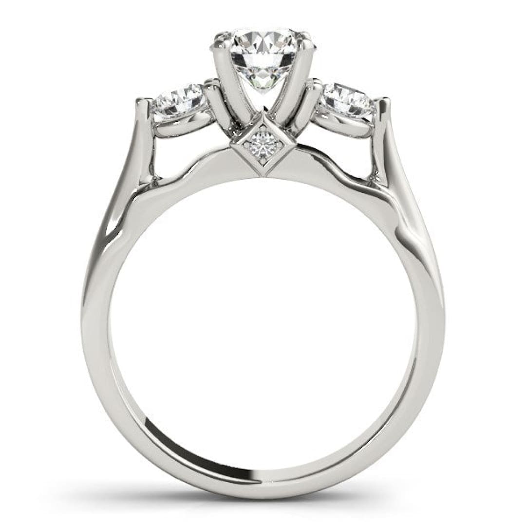 14k White Gold 3 Stone Prong Setting Diamond Engagement Ring (1 3/8 cttw) | Richard