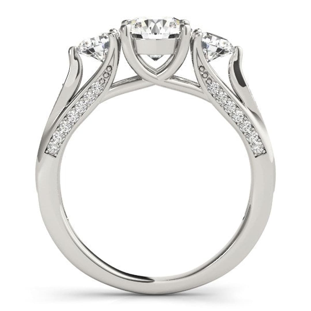 14k White Gold 3 Stone Style Round Diamond Engagement Ring (1 3/4 cttw) | Richard Cannon