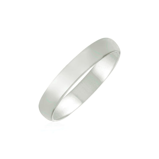 14k White Gold 4mm Comfort Fit Wedding Band | Richard Cannon Jewelry