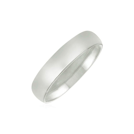 14k White Gold 5mm Comfort Fit Wedding Band | Richard Cannon Jewelry