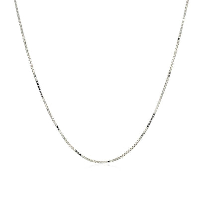 14k White Gold Adjustable Box Chain 0.7mm | Richard Cannon Jewelry