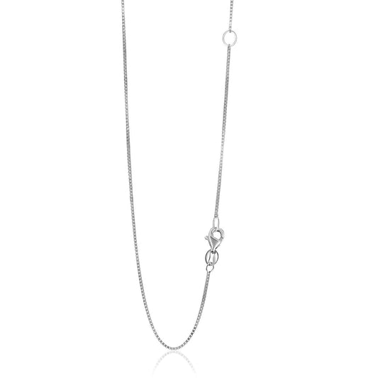 14k White Gold Adjustable Box Chain 0.8mm | Richard Cannon Jewelry