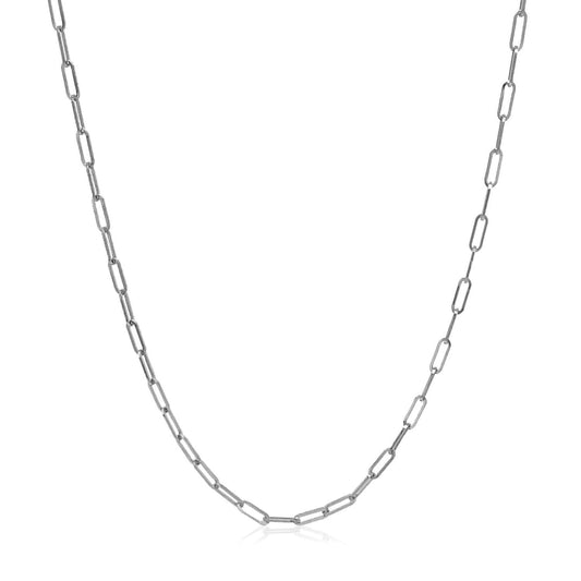 14k White Gold Adjustable Paperclip Chain 1.5mm | Richard Cannon Jewelry