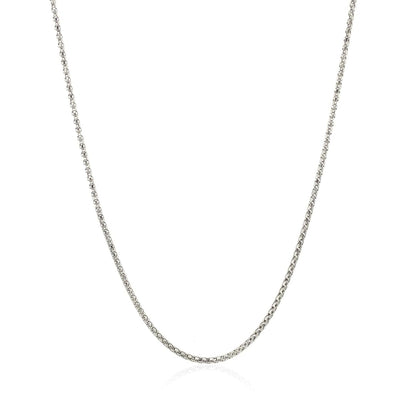 14k White Gold Adjustable Popcorn Chain 1.3mm | Richard Cannon Jewelry