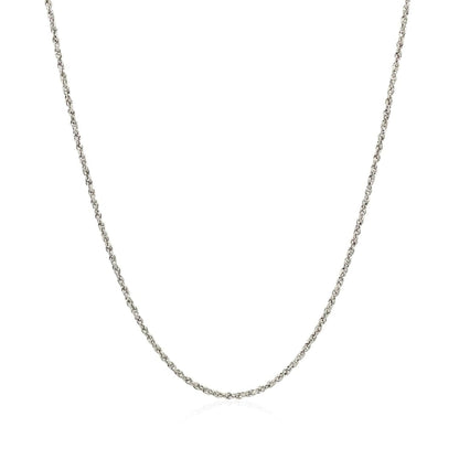 14k White Gold Adjustable Rope Chain 1.0mm | Richard Cannon Jewelry