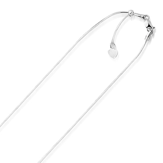 14k White Gold Adjustable Snake Chain 0.85mm | Richard Cannon Jewelry