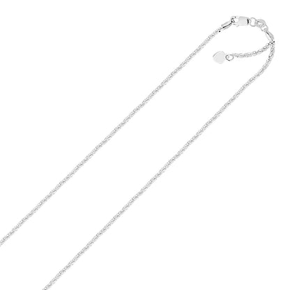 14k White Gold Adjustable Sparkle Chain 1.5mm | Richard Cannon Jewelry