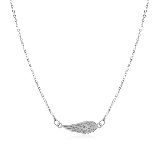 14K White Gold Angel Wing Necklace | Richard Cannon Jewelry