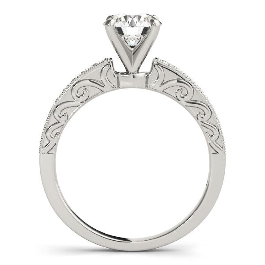 14k White Gold Antique Style Diamond Engagement Ring (1 1/8 cttw) | Richard Cannon Jewelry