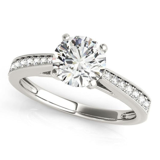 14k White Gold Antique Style Graduagted Diamond Engagement Ring (1 1/8 cttw) | Richard