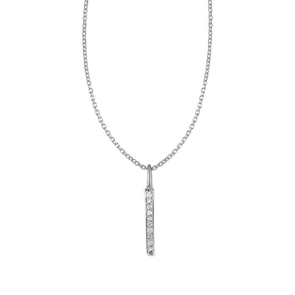 14k White Gold Bar Pendant with Diamonds | Richard Cannon Jewelry