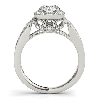 14k White Gold Baroque Shank Style Cut Diamond Engagement Ring (1 1/4 cttw) | Richard