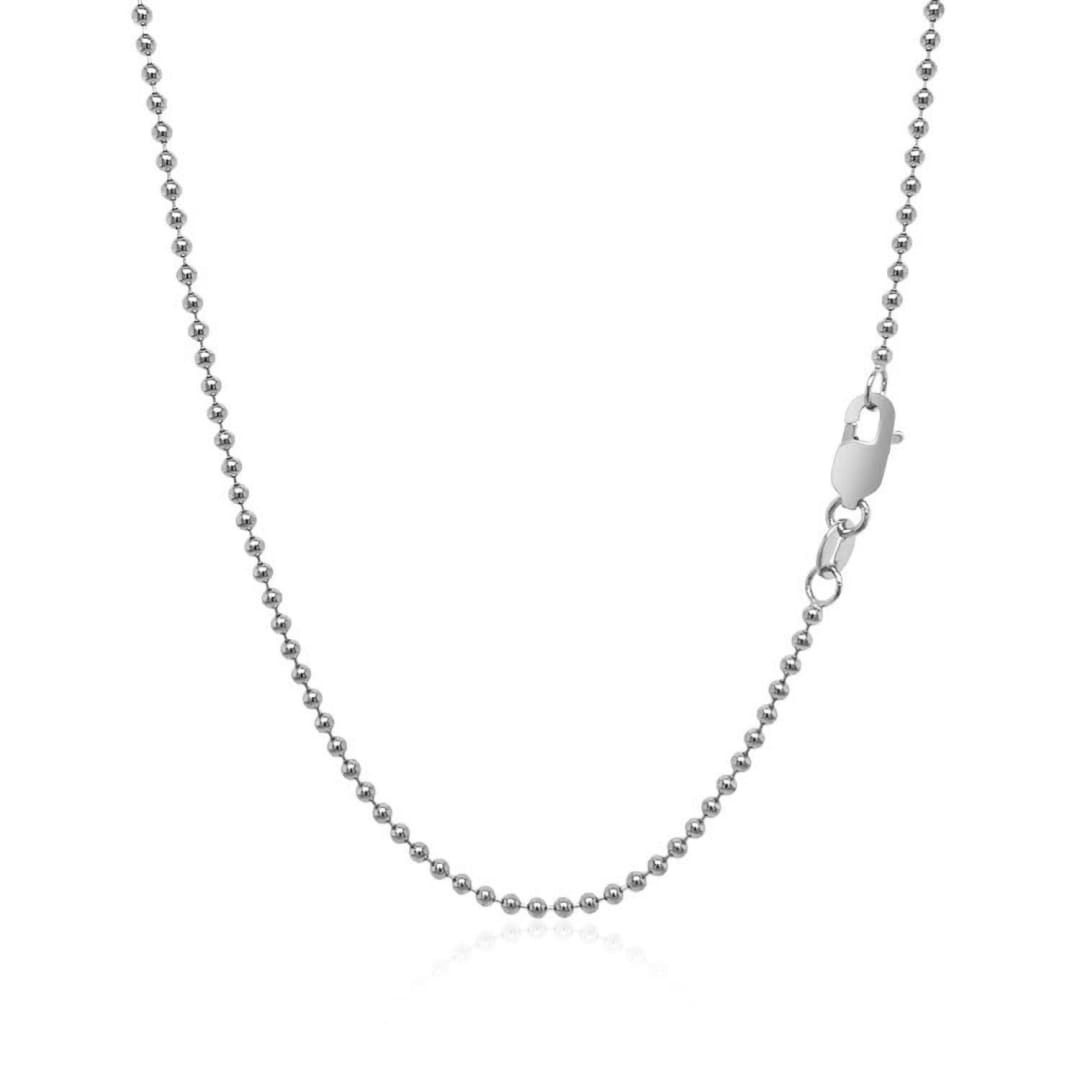 14k White Gold Bead Chain 1.5mm | Richard Cannon Jewelry